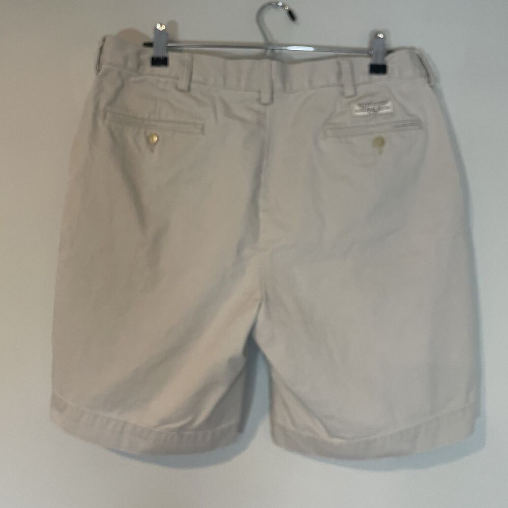 Polo Ralph Lauren Shorts Size 35 Khaki Cotton Prospect Classic Chino Belt Loops - Picture 6 of 9